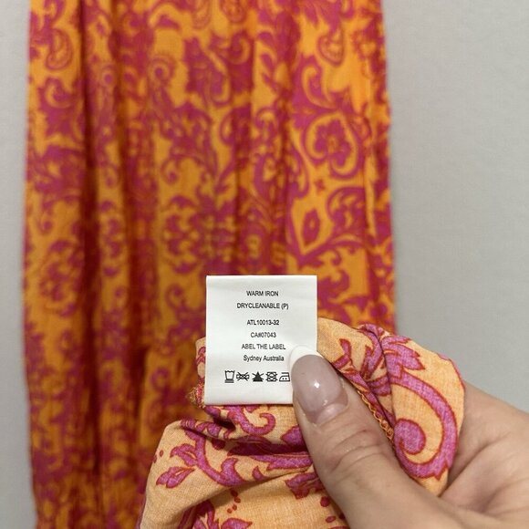 Anthropologie Abel The Label Maya Floral Smocked Midi Hi Low Dress Size Large - Picture 10 of 10